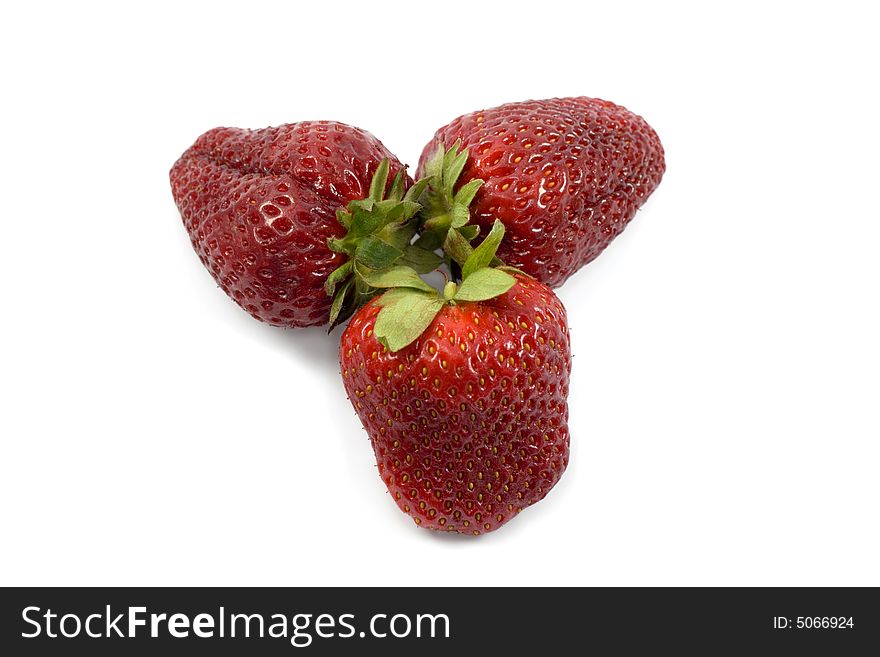 Strawberries ,isolated on white background.