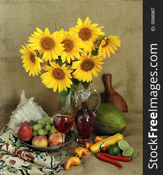 Still-life with sunflowers