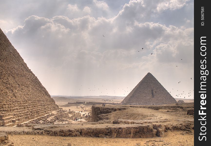 The Great Pyramids at Giza in Egypt. The Great Pyramids at Giza in Egypt