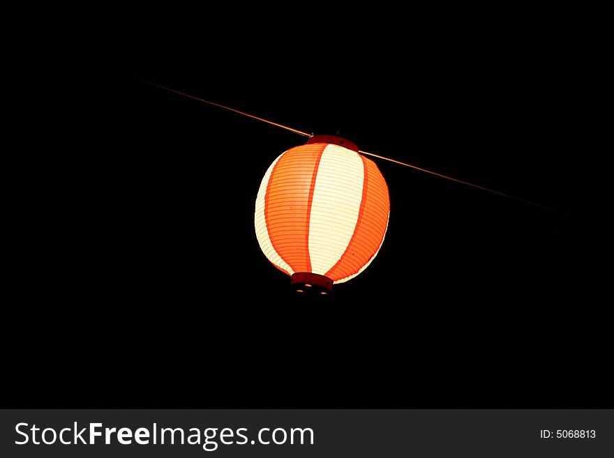 Red and white Japanese lantern