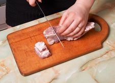 Cutting Meat, Bald-rib. Stock Photography