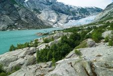 Glacial Valley With Aquamarine Lake Stock Photography Glacial Valley With Aquamarine Lake Stock Photography