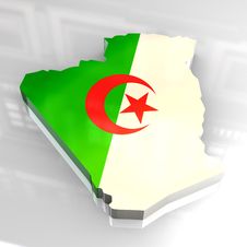 3d Flag Map Of Algeria Royalty Free Stock Photo