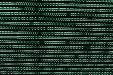 Binary Code In Green On TFT With Virus In It Royalty Free Stock Photos