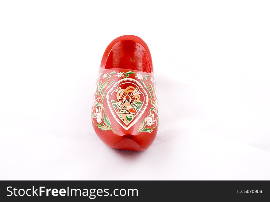 Traditional red wooden Dutch cloggs