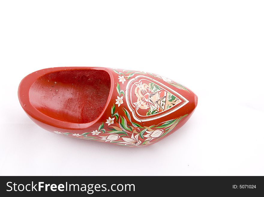 Traditional red wooden Dutch cloggs