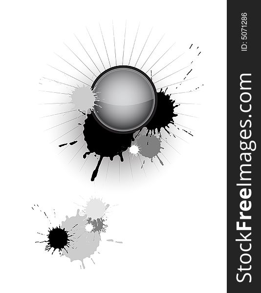 Blots with a round field on a white background. Blots with a round field on a white background