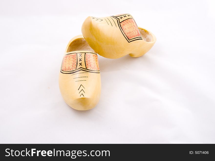 Traditional yellow wooden Dutch cloggs