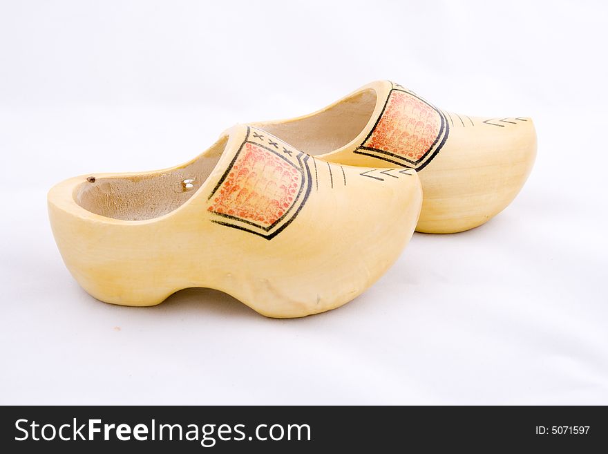 Traditional yellow wooden Dutch cloggs