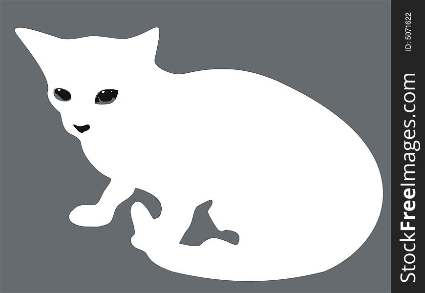 Vector illustration with the image of a silhouette of a cat.