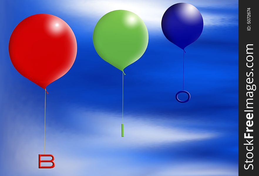 Colored balloons that express the concept of a world pure. Colored balloons that express the concept of a world pure