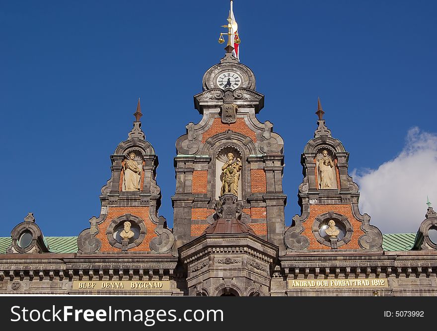 Ornament on the roof of the city hall