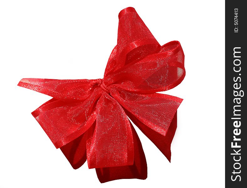 Red ribbon with tiule for gift