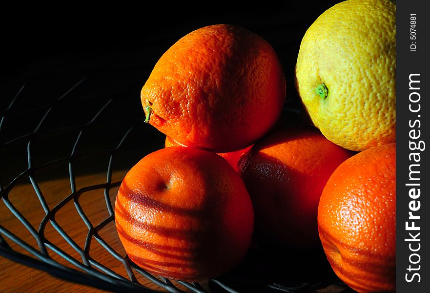 A beautiful Still life of fresh oranges and Lemon. A beautiful Still life of fresh oranges and Lemon