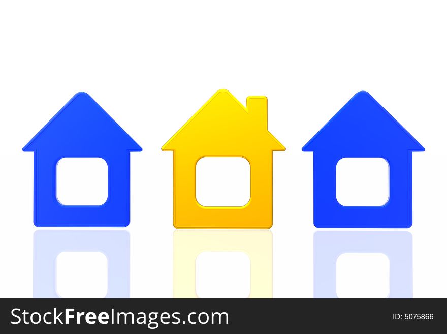 Choose your house isolated in white background