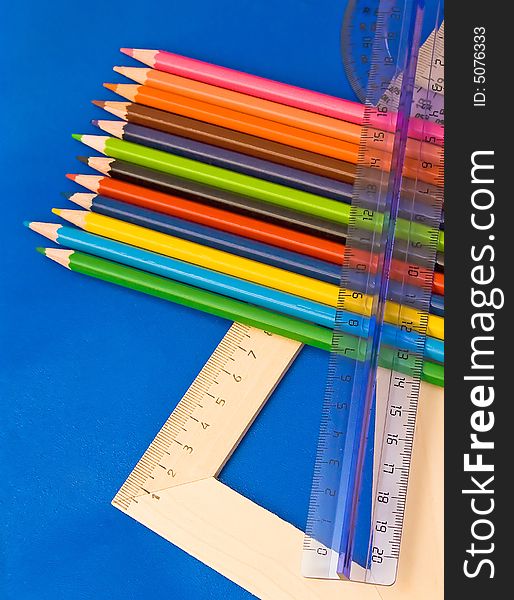Educations tools - pencils, rulers and folders