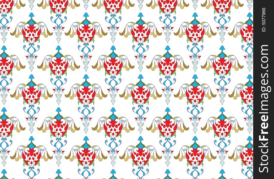 Ottoman style wallpaper pattern and shape