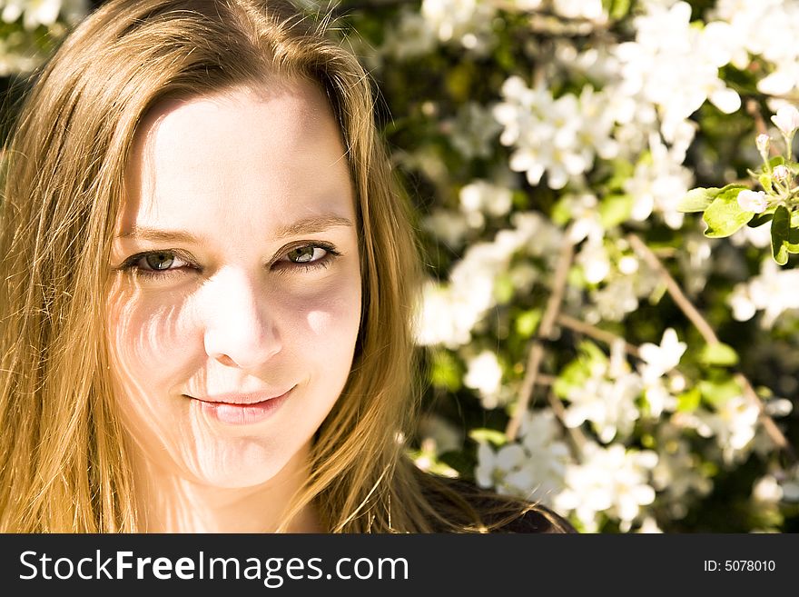 Young Blond Woman Resting In Park