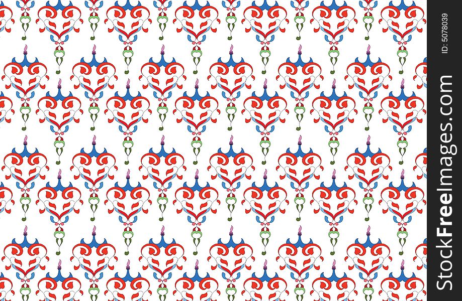 Ottoman style wallpaper pattern and shape