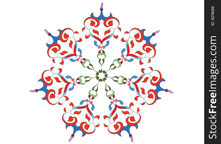Ottoman style wallpaper pattern and shape