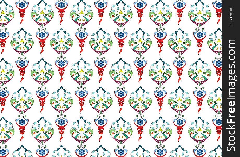 Ottoman style wallpaper pattern and shape