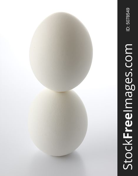 Two Columbus's egg on white background. Two Columbus's egg on white background