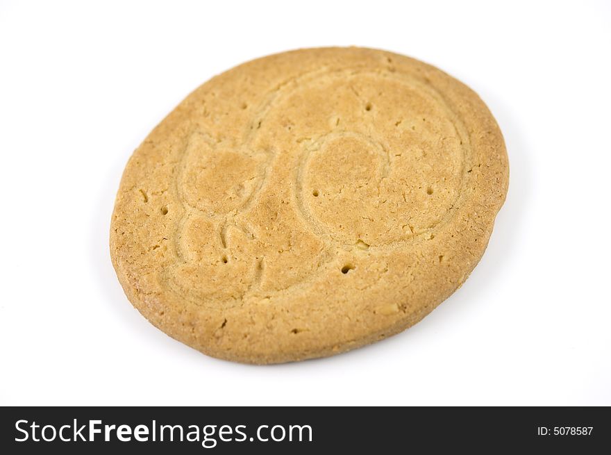A Cookie On White Background