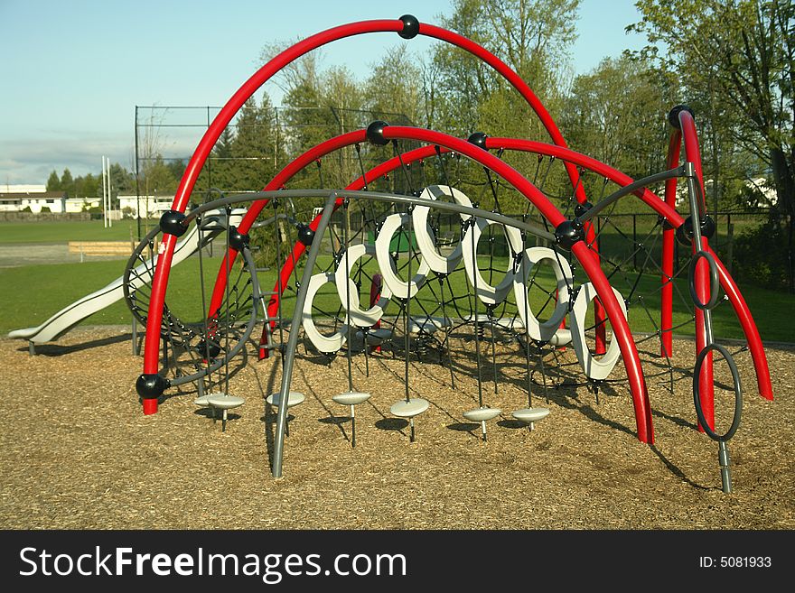 New abstract looking school playground equipment. New abstract looking school playground equipment