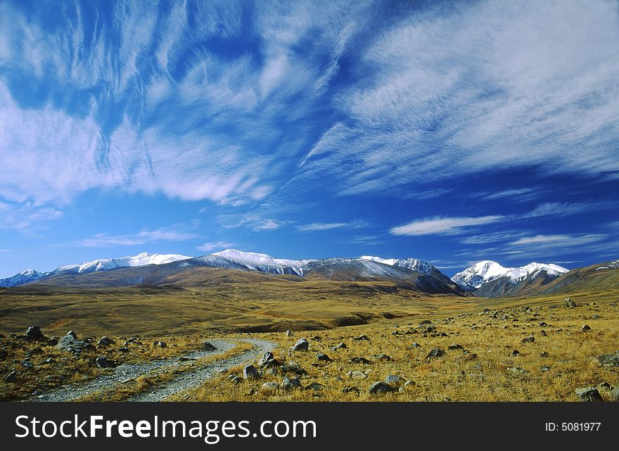 Autumnal landscape in the north mountain.