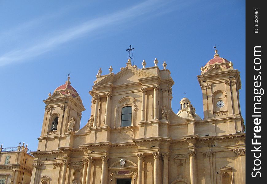 The beautiful baroque cathedral of Noto ,Sicily. The beautiful baroque cathedral of Noto ,Sicily