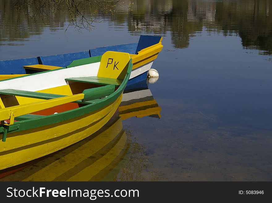 Two boats in a lake