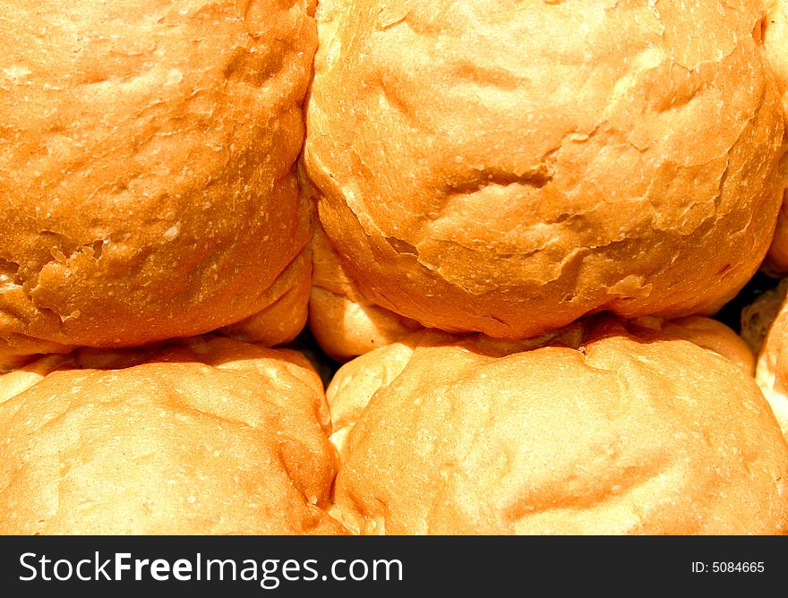 Close up photo of crusty white bread rolls. Close up photo of crusty white bread rolls