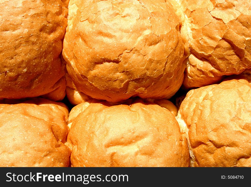 Close up photo of crusty white bread rolls. Close up photo of crusty white bread rolls