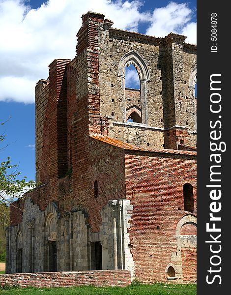 Detail from San Galgano Abbey- Tuscany - Italy