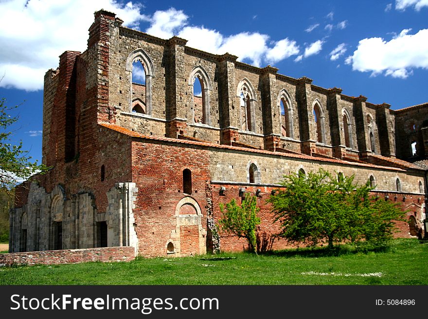 Detail from San Galgano Abbey- Tuscany - Italy