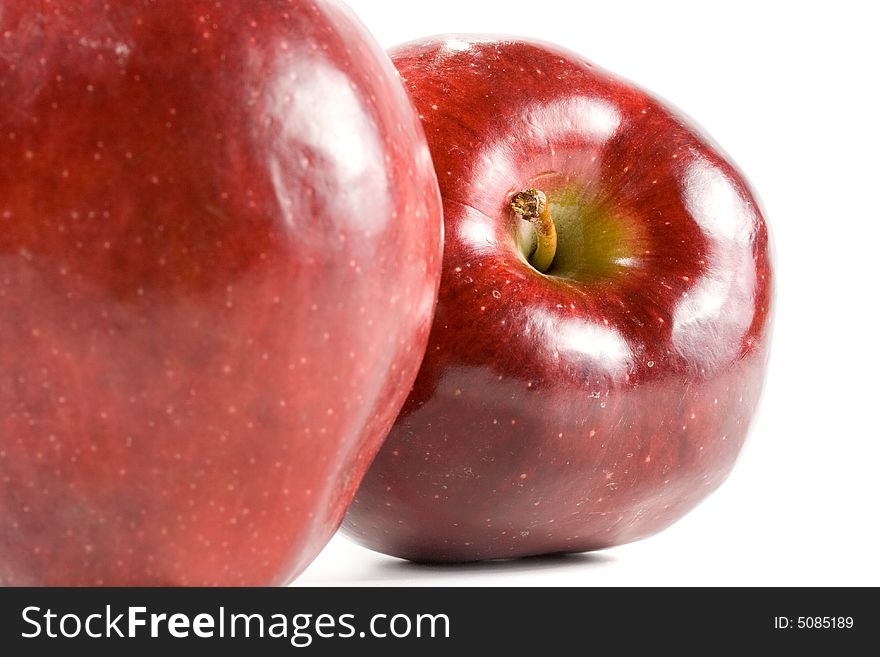 Fresh red apples isolated on a white background