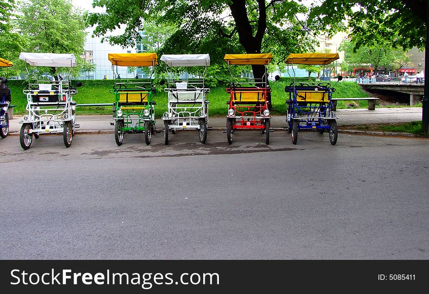 Cab bicycle in many colors