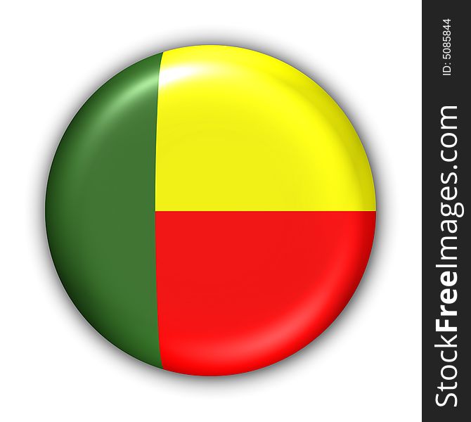 World Flag Button Series - Africa - Benin (With Clipping Path). World Flag Button Series - Africa - Benin (With Clipping Path)
