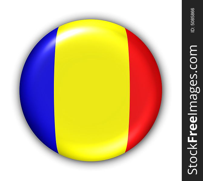 World Flag Button Series - Africa - Chad (With Clipping Path). World Flag Button Series - Africa - Chad (With Clipping Path)