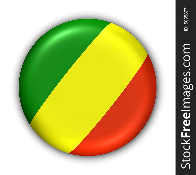 World Flag Button Series - Africa - Congo Republic (With Clipping Path). World Flag Button Series - Africa - Congo Republic (With Clipping Path)