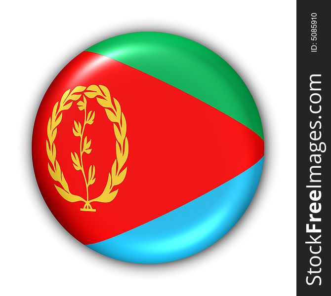 World Flag Button Series - Africa - Eritrea (With Clipping Path). World Flag Button Series - Africa - Eritrea (With Clipping Path)