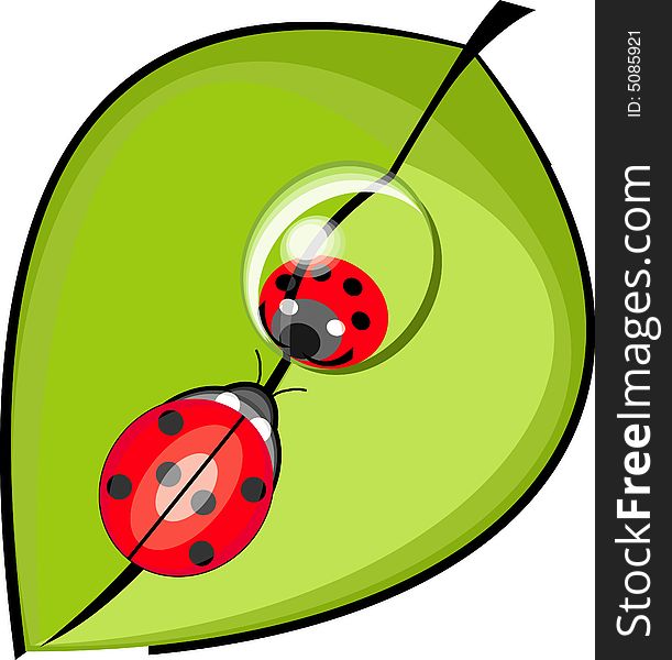 Design illustration Reflex on drop on leaf