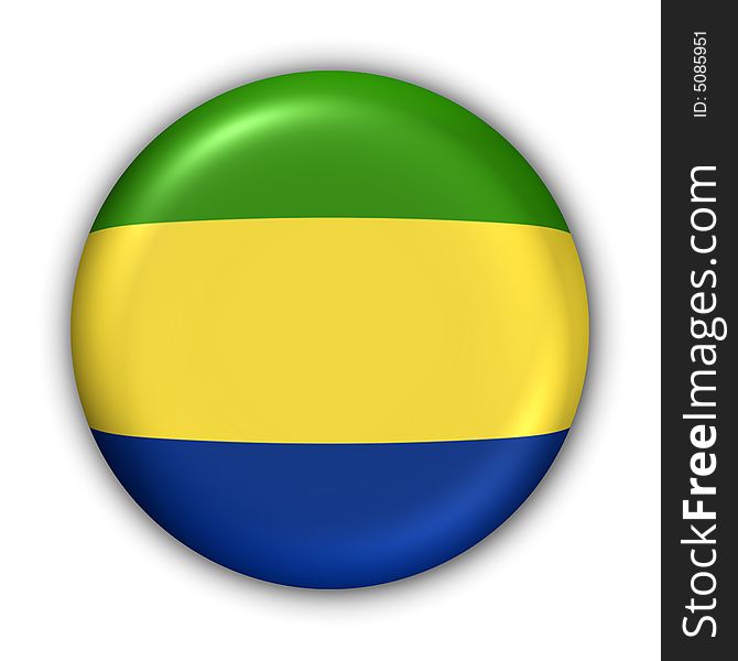 World Flag Button Series - Africa - Gabon (With Clipping Path). World Flag Button Series - Africa - Gabon (With Clipping Path)