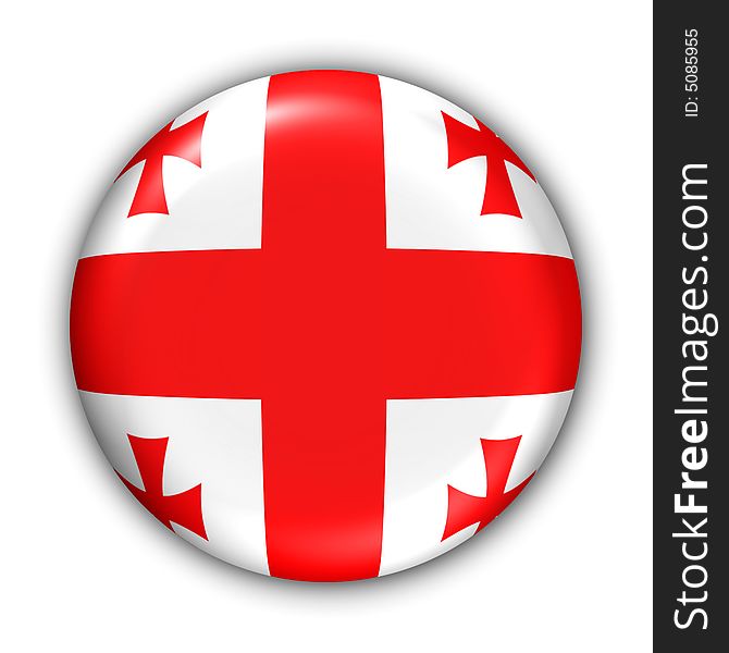 World Flag Button Series - Asia - Georgia (With Clipping Path). World Flag Button Series - Asia - Georgia (With Clipping Path)