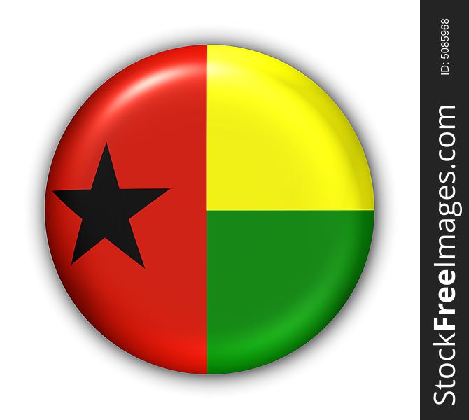 World Flag Button Series - Africa - Guinea Bissau (With Clipping Path). World Flag Button Series - Africa - Guinea Bissau (With Clipping Path)