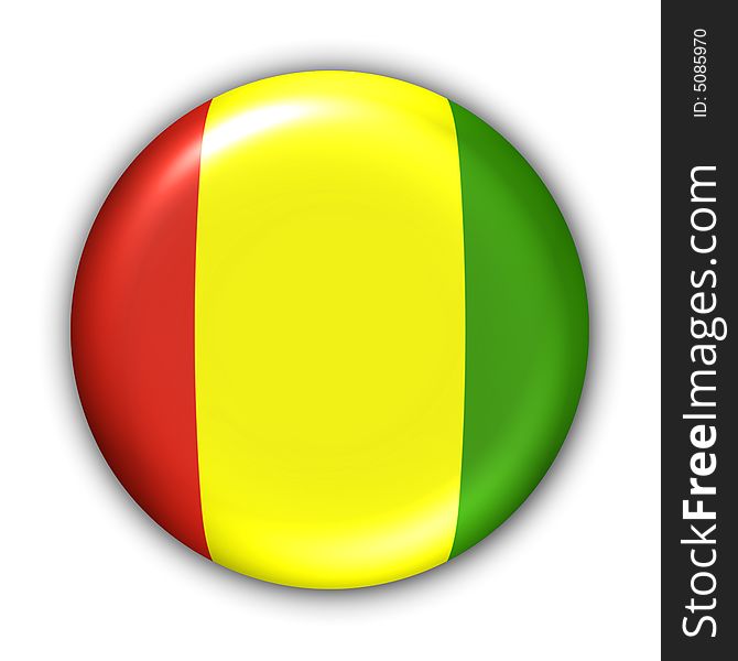 World Flag Button Series - Africa - Guinea (With Clipping Path). World Flag Button Series - Africa - Guinea (With Clipping Path)