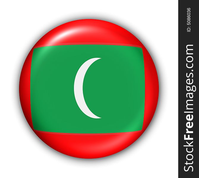 World Flag Button Series - Africa/Asia - Maldives (With Clipping Path). World Flag Button Series - Africa/Asia - Maldives (With Clipping Path)