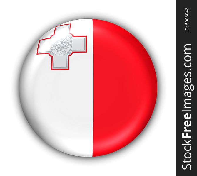 World Flag Button Series - Mediterranean - Malta (With Clipping Path). World Flag Button Series - Mediterranean - Malta (With Clipping Path)