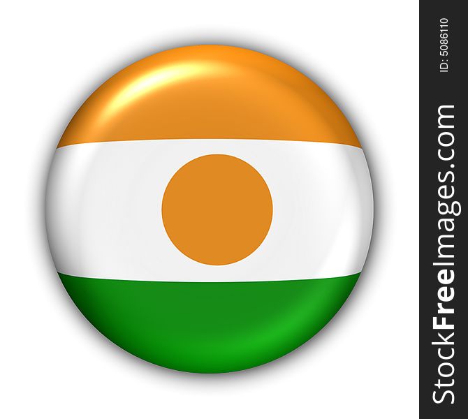 World Flag Button Series - Africa - Niger (With Clipping Path). World Flag Button Series - Africa - Niger (With Clipping Path)