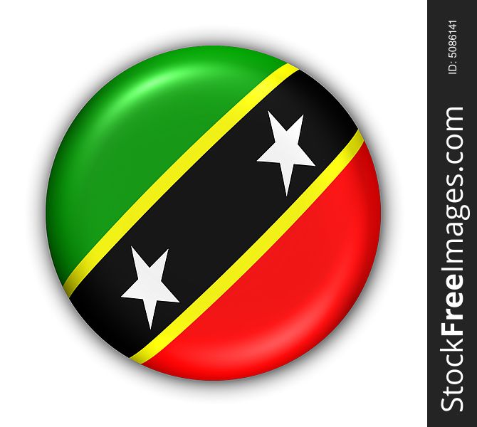 World Flag Button Series - Caribbean - Saint Kitts and Nevis (With Clipping Path). World Flag Button Series - Caribbean - Saint Kitts and Nevis (With Clipping Path)